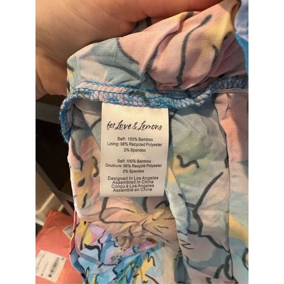 NWT For Love & Lemons Yasmin Floral Mini Dress Size XS - Picture 7 of 8